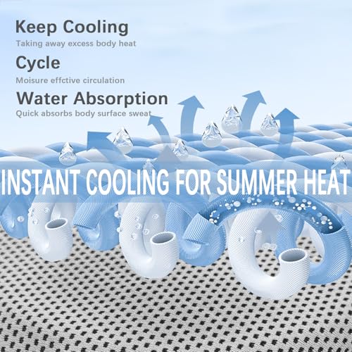 SOYOK 4 Packs Cooling Towels, 40" x 12" Cooling Towels for Neck and Face | High-density microfiber,Soft Breathable,Portable,Reusable, Waterproof Bag,Carabiner,for Running, Yoga, Travel, Climb - color: Light Grey/Light Grey/Dark Grey/Dark Grey