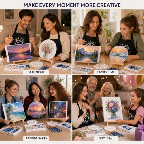 Hdviai Sip and Paint Kit for Couples, 56-Piece Set with Easels and Canvas - size: 58Pack 8 x 10inch