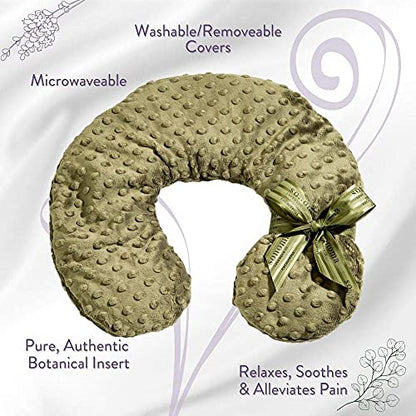 Sonoma Lavender Luxury Eucalyptus/Lavender Neck Pillow, Green Dot | Heatable/Chillable, Microwaveable for Neck and Shoulders, Removable Washable Covers, Great for Relaxation and Pain Relief - color: Green Dot