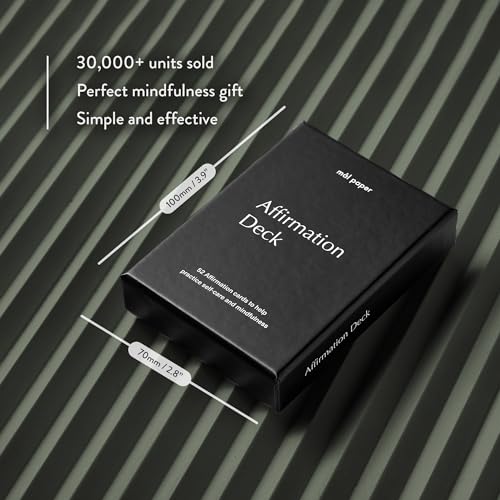 Mal Paper Affirmation Card Deck - 52 Pack | Great for Mindfulness Challenge, Mantras, Meditation Tools, Inspirational Cards and as a Positive Thinking Tool | Gratitude Card Gifts for Men and Women