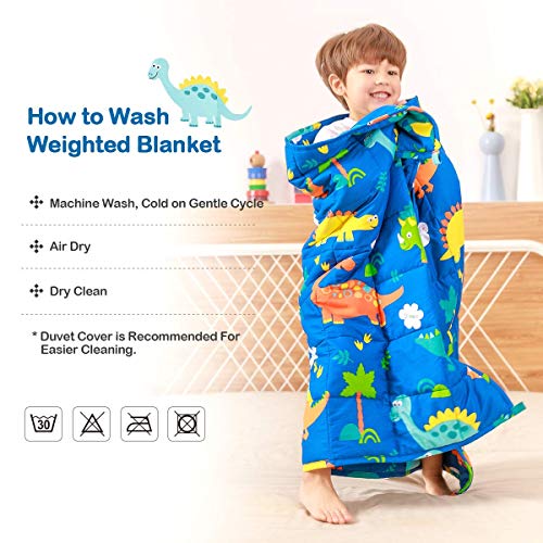 Sivio Cotton Weighted Blanket for Sleeping, 36"x48" 3 lbs, Blue Dinosaur - color: Blue Dinosaur, size: 36"x 48" 3lbs