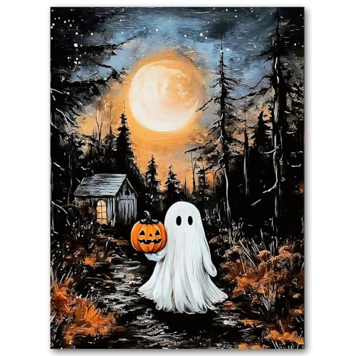 SUJINMEI Halloween Paint by Numbers Kit for Adults Without Frame 16X20 inch | Ghost Adult Paint by Number Kits on Canvas, Halloween Painting by Numbers for Adults, Acrylic Paints for Home Wall Decor - color: MT23075-US