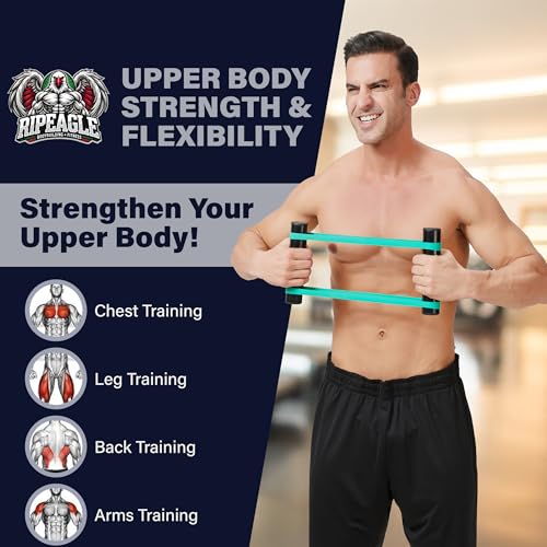 Rip Stick Workout Equipment - Adjustable Resistance Bands, Portable Upper Body Exercise Tool for Shoulder, Joint Rehab, Core, Muscle Building, Ripstick Home Gym Strength Training Accessories