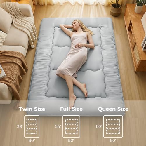 XICIKIN 2.5" Japanese Floor Mattress, Japanese Futon Mattress - color: Grey, size: Twin（80" x 39"）