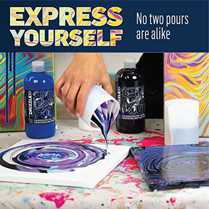 FolkArt Drizzle Pre-Mixed Acrylic Pouring Paint, Neon Pop 17.6 fl oz Premium High Gloss Finish Fluid Pouring Paint Perfect for Indoor & Outdoor Arts and Crafts Projects, 50385 - color: Neon Pop