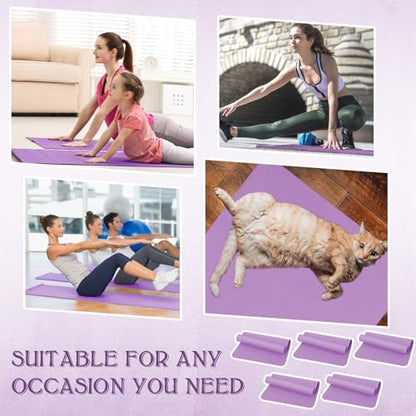 LEIFIDE 10 Pack Yoga Mat Bulk 68'' x 24'' x 4mm Thick Yoga Mat - color: Purple