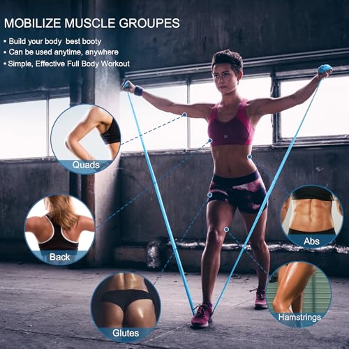 Resistance Bands for Working Out, Physical Therapy, Exercise, Pilates, Yoga - color: Gradient Blue Set