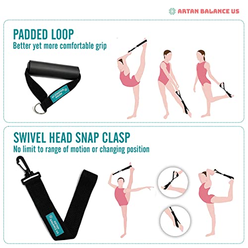 Artan Balance Stretching Straps for Flexibility, Balance, and Leg Stretching – Multiple Styles for Yoga, Ballet, Dance, Gymnastics & Physical Therapy - size: FlexPro