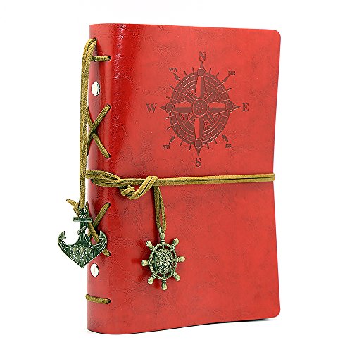 EvZ 7-Inch Refillable A6 Binder Notebook - Premium Vegan Leather Personal Planner, Eco-Friendly Journal with 6-Ring Loose-Leaf System for Writing, Business, and Creative Sketches, Red - color: Red, size: 7 Inches