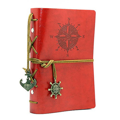 EvZ 7-Inch Refillable A6 Binder Notebook - Premium Vegan Leather Personal Planner, Eco-Friendly Journal with 6-Ring Loose-Leaf System for Writing, Business, and Creative Sketches, Red - color: Red, size: 7 Inches