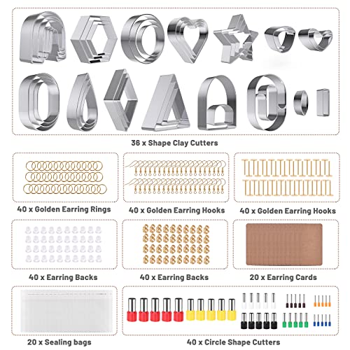 Yofuly Polymer Clay Machine Set - Press, Roller, Extruder, 40 Circle Cutters & 120 Earring Accessories