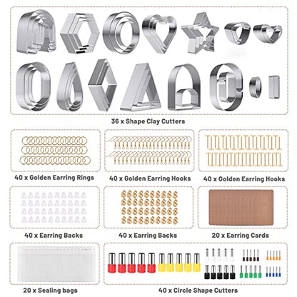 Yofuly Polymer Clay Machine Set - Press, Roller, Extruder, 40 Circle Cutters & 120 Earring Accessories