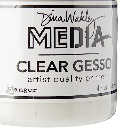 Ranger MDM46424 Dina Wakley Media Gesso 4oz Jar-Clear, Clear