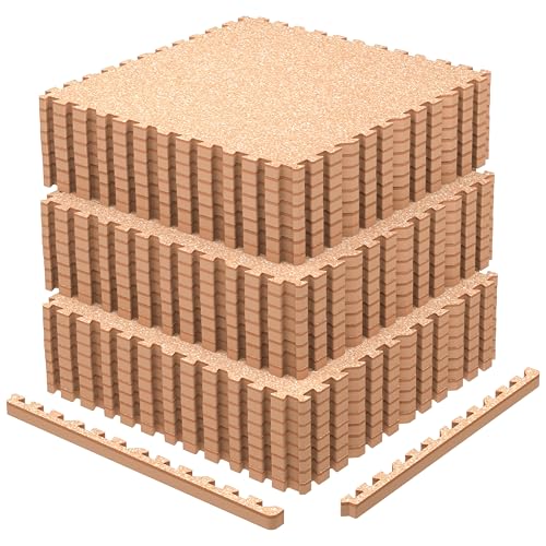 AIRHOP 0.79" Thick Gym Flooring for Home Gym, 96 Sq Ft Rubber Top Gym Mat - color: Wood, size: 96 Sq Ft (24 Tiles)