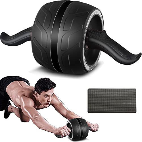 AB Wheel Roller with Resistance Spring, Automatic Rebound Core Trainer - color: 블랙.