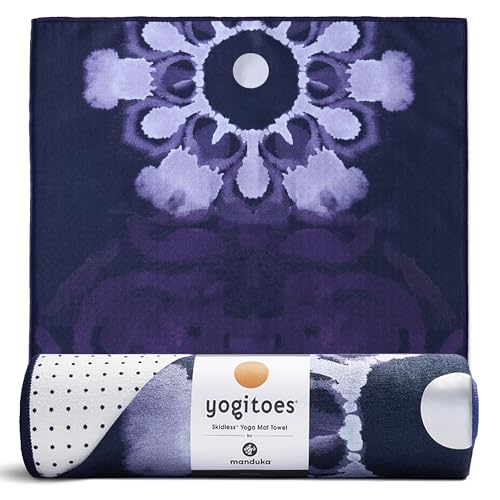 Manduka Yogitoes Hot Yoga Mat Towel - 79" | Moisture Activated Grip | Patented Silicone Nubs | Highly Absorbent, Durable & Easy Care | Made from Recycled Materials | 79 x 24 Inches | Chakra Residence