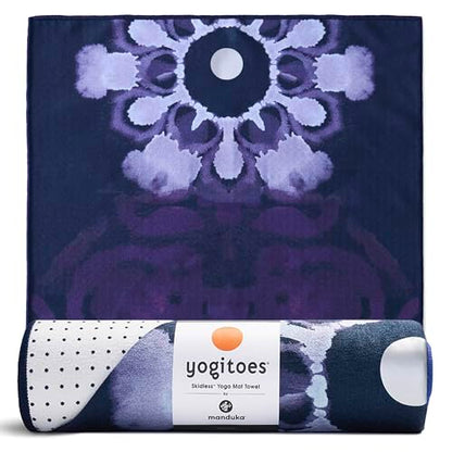Manduka Yogitoes Hot Yoga Mat Towel - 71" | Moisture Activated Grip | Patented Silicone Nubs | Highly Absorbent, Durable & Easy Care | Made from Recycled Materials | 71 x 24 Inches | Chakra Residence - color: Chakra Residence, size: 71" x 24"