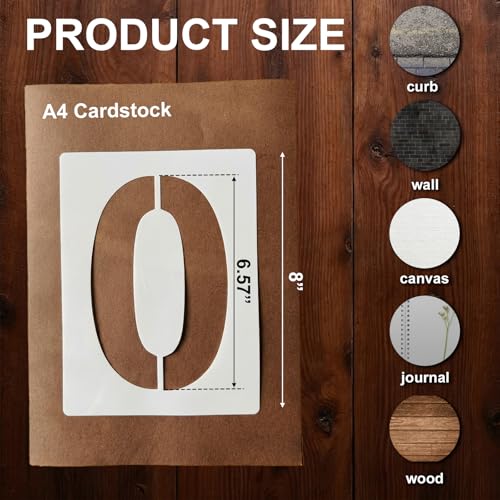 Number Stencils for Painting, 10 Pcs 8 Inch for Wall Decor Wood Signs | Reusable & Easy to Clean, Address Numbers & Dates, Cake Decorating, Classroom Projects, Painted Boards, Beginner Friendly - color: Number 8"
