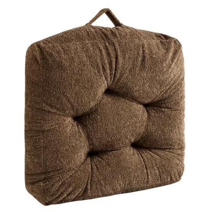 Floor Pillow, Large Meditation Sitting Cushion with Handle | for Tatami, Living Room, Yoga Use for Adults and Kids (1, Square, Brown, 22" x 22" x 6") - color: Square, Brown