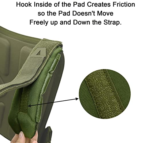2 Pack Shoulder Strap Pad,Vest Shoulder Strap Pads Backpack Strap Pads Fit 2'' Sling Bags Shoulder Straps - color: Green