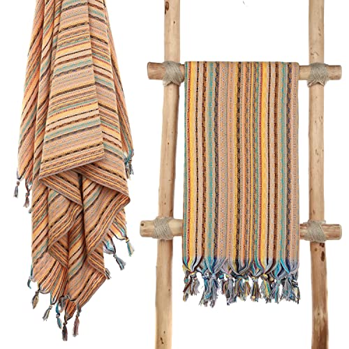 Cacala Pestemal Turkish Beach Towel Highly Absorbent Quick and Easy Dry Soft and Comfortable for Bath, Spa, Pool, Gym and Yoga 100% Cotton 37 x 70 - color: Salmon