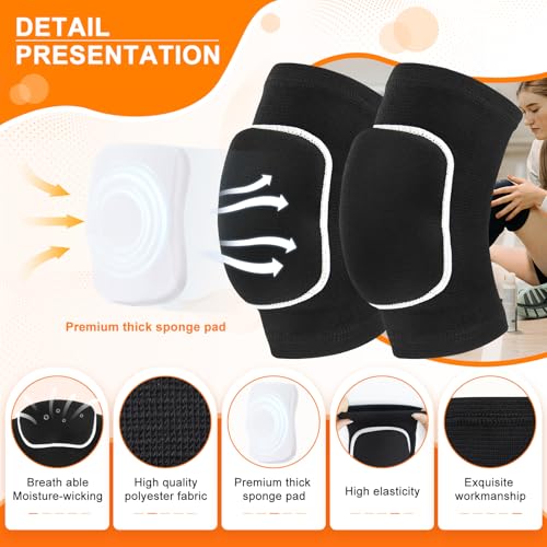 Volleyball Knee Pads for Girls Women Men Youth Kids Knees Protective - color: BlackWhite, size: Small