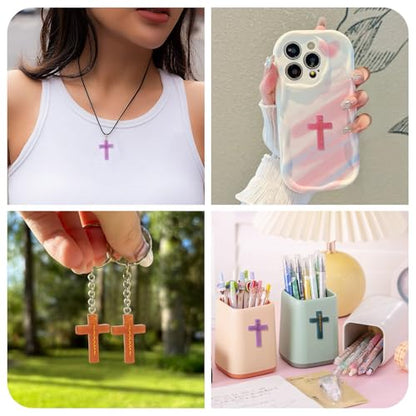 Craftdady 10 PCS Cross Resin Molds Silicone Epoxy Resin Jewelry Molds Crucifix Casting Mold Making Kit for Pendant Jewelry Necklace Earring Bracelet Keychain Ornaments Halloween Gifts
