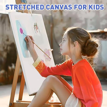 ESRICH Stretched Canvas for Painting 12x16 Inch, 2 Pack Blank Canvas -5/8 in Profile Primed Cotton White Canvases for Painting for Oil & Acrylic Paint - size: 12x16in