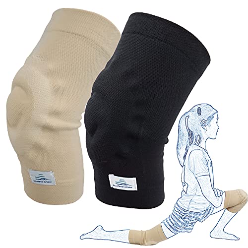 SKATINGSPIRIT Gel Knee Pads (1 Pair), Cushion and Support Knee Cap for Dancing Figure Skating Gymnastic, Youth and Adult (Black Large) - color: Black, size: Large