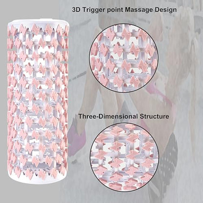 Collapsible Foam Roller for Exercise and Recovery (13 Inches), Easily Portable at 5.5 inches (Pink) - color: Pink