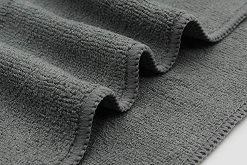 Microfiber Cleaning Cloth, Washcloths, 12x12 inch, 10 Pack, Gray | Fast Drying Dish Cloths for Washing Dishes, Ultra Absorbent Dish Rags, Lint Free Cleaning Rags For House&Kitchen - color: Gray