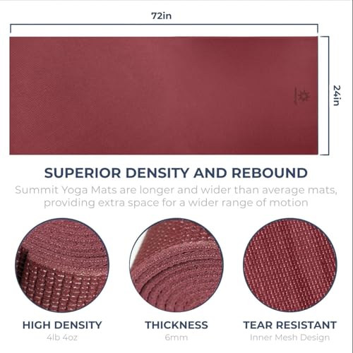 Voyage 5mm Studio Yoga Mats, 4 Pack, 72x24in - color: Burgundy