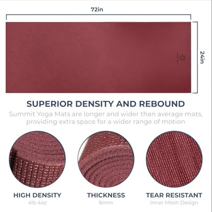 Voyage 5mm Studio Yoga Mats, 4 Pack, 72x24in - color: Burgundy