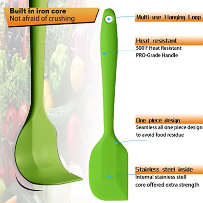 16 Pieces Silicone Spatula, 8.3 inch Small Spatulas Heat-Resistant Non-stick with Stainless Steel Core For Cake Cream Cooking Gadget