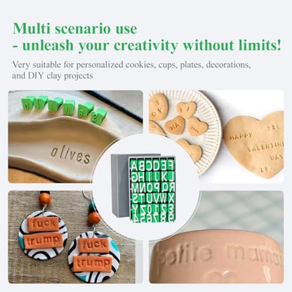Alphabet Stamps Set for Clay Pottery - Polymer Clay Tools, Uppercase and Lowercase Alphabet Number Symbols Small Press Fondant Embosser DIY Cookie Stamps (Lowercase Alphabet & Symbols) - color: Lowercase Alphabet & Symbols