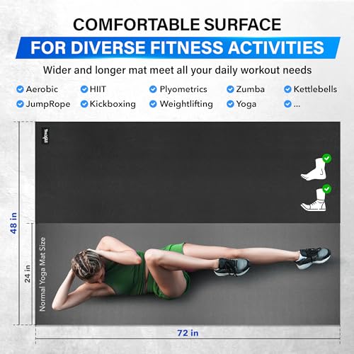 YES4ALL Exercise Mat for Home Gym, Fitness Workout Mats - style: A. Foam Large Exercise Mat