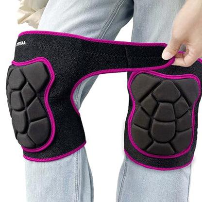 Men/Women Knee Pads, Adjustable Flexible Foam Padding, Rose Red L (1 Pair) - color: Bear Pink, size: Large