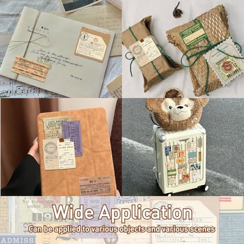 Bomichi 100 Pcs Drifting letterhead Set Vintage Postage Sticker Pack, Aesthetic Decorative Paper Floral Stickers for Scrapbooking DIY Art Crafts Bullet Journal Stickers Junk Journal Supplies - style: drift