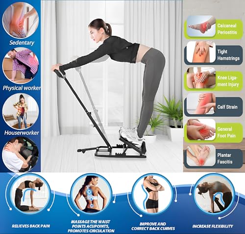 Adjustable Slant Board for Stretching, Rehabilitation, Physical Therapy, Pilates, Yoga, Squats – Calf, Hamstring, Plantar Fasciitis, Achilles Tendonitis, Full Body Home Exercise Tool