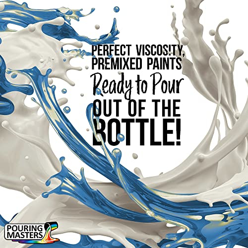 Pouring Masters Blue/Gold Iridescent Special Effectsr Acrylic Pouring Paint - Premium 32-Ounce Pre-Mixed Fluid Acrylic Paint - Fluid Art Supplies for Canvas, Wood, Paper, Tile & Rocks - color: Blue/Gold, size: 32 Fl Oz (Pack of 1)