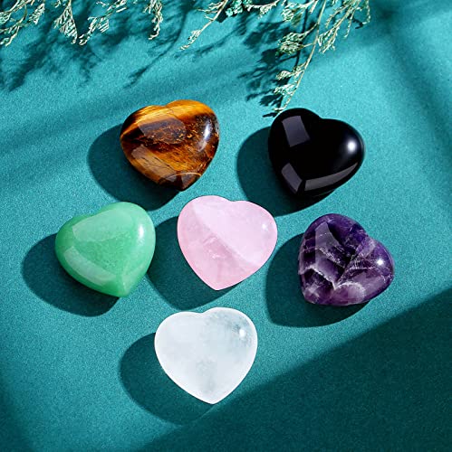 QINJIEJIE 1.2" Heart Crystals Rose Quartz Amethyst Healing Clear Crystal - color: YA - 1.2" Large -3PCS
