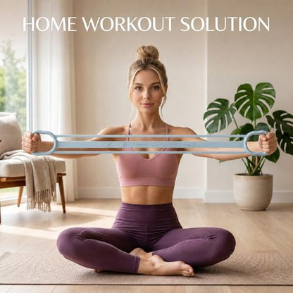 3 Pack Resistance Bands with Handles, Shoulder Trainer for Physical Therapy Home Workout Pilates, Ergonomic Grip Durable Exercise Bands - color: Blue (3 PCS)