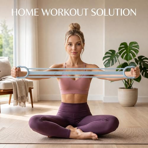 3 Pack Resistance Bands with Handles, Shoulder Trainer for Physical Therapy Home Workout Pilates, Ergonomic Grip Durable Exercise Bands - color: Blue (3 PCS)