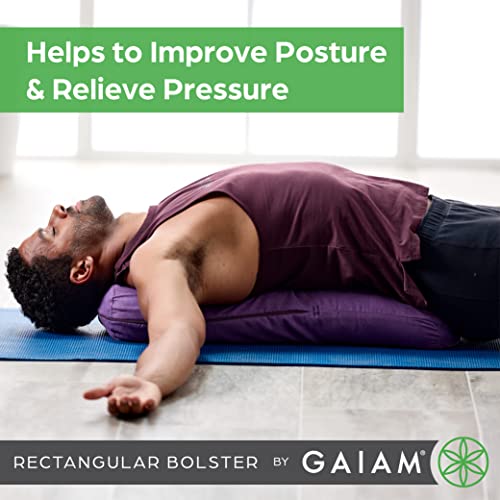 Gaiam 요가 볼스터 렉탱귤러 명상 베개 - color: 퍼플.