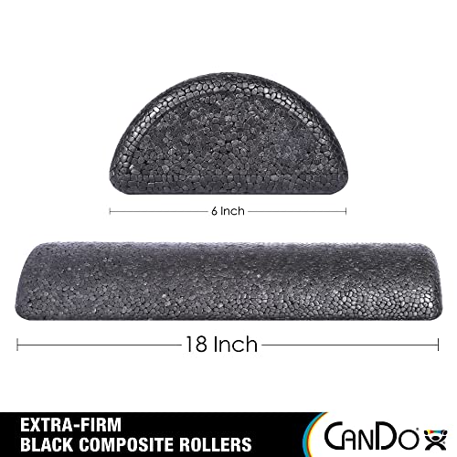 CanDo Black Composite High-Density Foam Rollers for Muscle Restoration Massage Therapy Sport Recovery and Physical Therapy 6" x 18" Half-Round - size: 6" x 18", style: Half-Round