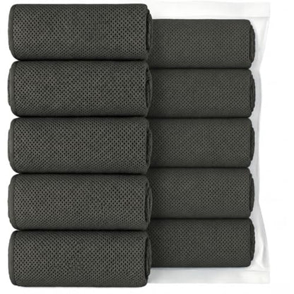 Puomue 5 Pack Cooling Towels, 40 Inches x 12 Inches, Breathable Soft Chilly Microfiber Towel for Yoga, Sport, Running, Workout, Gym, Camping and Fitness, Grey - color: Grey1