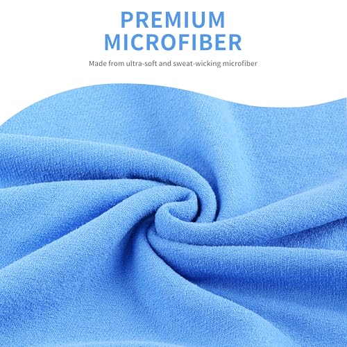 MICROFI Microfiber Hot Yoga Towel Mat, 24 x 72 inches, with Non-Slip Silicone Grip, Secure Fit Elastic Straps (Blue) - color: Blue