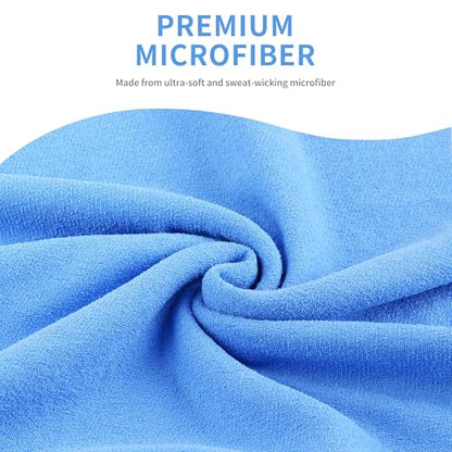 MICROFI Microfiber Hot Yoga Towel Mat, 24 x 72 inches, with Non-Slip Silicone Grip, Secure Fit Elastic Straps (Blue) - color: Blue