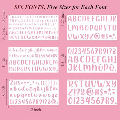 Small Letter Stencils for Painting - 36 Pack Alphabet Letter and Number Templates 0.5, 0.75, 1, 1.25, 1.5 Inch, Reusable Cursive Alphabet Stencils for Wood Crafts, Cakes Cookies & Wall Decor - style: Cursive