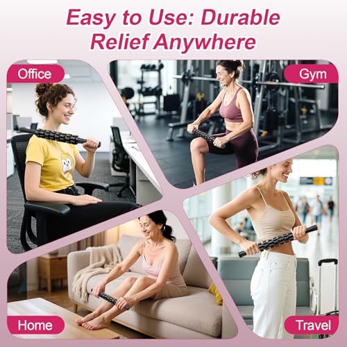 ZanLLW Muscle Roller Stick, Muscle Roller, Liposuction Massage Roller for Lymphatic Drainage, Massager Stick for Relief Muscle Soreness, Trigger Points, Help Exercise Runner Legs, Back Recovery - color: Black